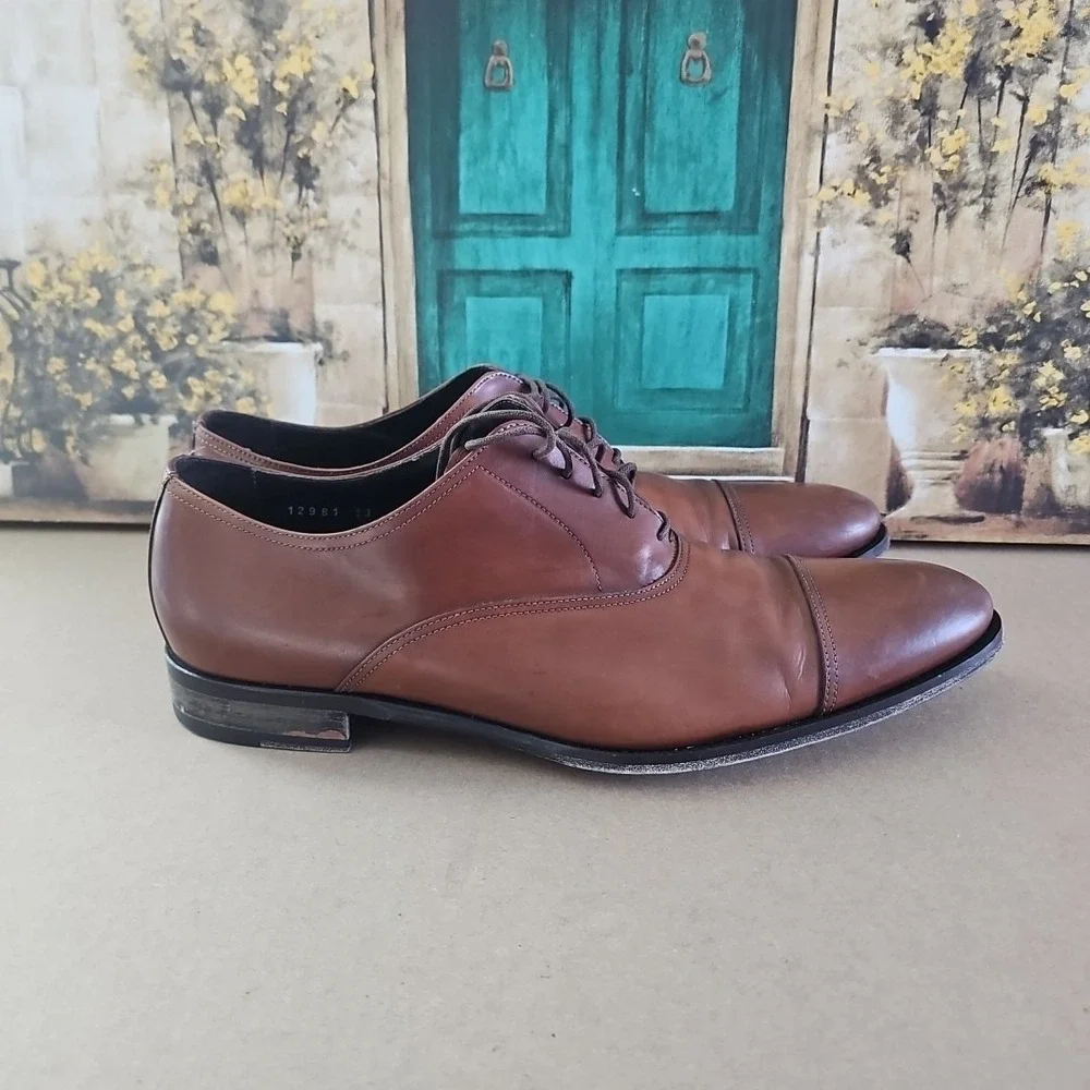 To Boot New York Adam Derrick 12981 Brown Cap Toe Oxford Dress Shoes Men's 13‎